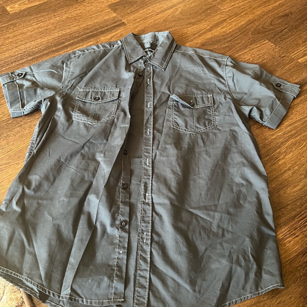 Michael Brandon Charcoal Short Sleeve Shirt Jacket